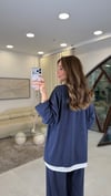 LACİVERT 3586 DÜĞME DETAY TAKIM 