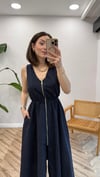 LACİVERT 36058 ÖNÜ FERMUARLI ELBİSE 