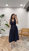LACİVERT 36058 ÖNÜ FERMUARLI ELBİSE 