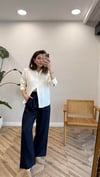 LACİVERT 4088 KETEN PANTOLON