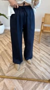 LACİVERT 4088 KETEN PANTOLON