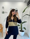 LACİVERT 4478 GOLD DETAY TAKIM