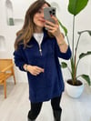 LACİVERT 4577 FERMUARLI KAZAK 