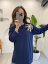 LACİVERT 4583 FLOWER TRİKO KAZAK 