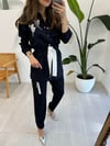 LACİVERT 4648 ÇİZGİLİ TAKIM