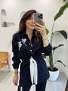 LACİVERT 4648 ÇİZGİLİ TAKIM