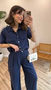 LACİVERT 4661 TENCEL GÖMLEK TAKIM 