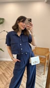 LACİVERT 4661 TENCEL GÖMLEK TAKIM 