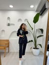 LACİVERT 4664 NAKIŞLI ÇİZGİLİ TAKIM 