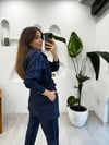LACİVERT 4673 SÜET SATEN TAKIM