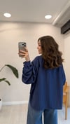 LACİVERT 4997 OVERSİZE GÖMLEK  
