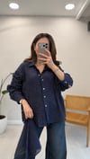LACİVERT 5047 KARELİ ŞALLI GÖMLEK 