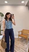 LACİVERT 51017 KETEN PANTOLON 