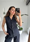 LACİVERT 5315 ÇİZGİLİ MASKÜLEN YELEK