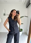LACİVERT 5315 ÇİZGİLİ MASKÜLEN YELEK