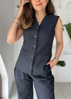 LACİVERT 5315 ÇİZGİLİ MASKÜLEN YELEK