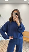 LACİVERT 5386 TAŞ DETAY SWEAT