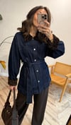 LACİVERT 5823 PELUŞ DETAY DENİM CEKET 