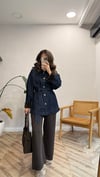 LACİVERT 5823 PELUŞ DETAY DENİM CEKET 