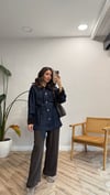 LACİVERT 5823 PELUŞ DETAY DENİM CEKET 