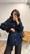 LACİVERT 5823 PELUŞ DETAY DENİM CEKET 