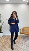 LACİVERT 5893 YÜKSEK YAKA SWEATSHİRT 