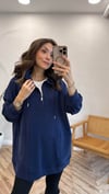 LACİVERT 5893 YÜKSEK YAKA SWEATSHİRT 