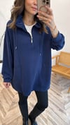 LACİVERT 5893 YÜKSEK YAKA SWEATSHİRT 