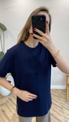 LACİVERT 6138 İŞLEMELİ BAMBU TİŞÖRT