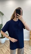 LACİVERT 6138 İŞLEMELİ BAMBU TİŞÖRT