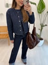 LACİVERT 65360 KAPİTONE DENİM CEKET 