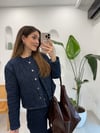 LACİVERT 65360 KAPİTONE DENİM CEKET 