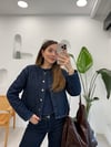 LACİVERT 65360 KAPİTONE DENİM CEKET 