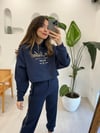 LACİVERT 6576 ÖNÜ YAZILI SWEATSHİRT