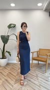 LACİVERT 6628 TOKA DETAY ELBİSE 