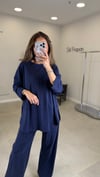 LACİVERT 6724 KESİK DETAY TAKIM