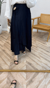 LACİVERT 6917 ASİMETRİK DETAY ETEK 