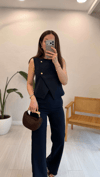 LACİVERT  7055 YELEK PANTOLON TAKIM 