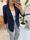 LACİVERT 7154 KETEN CEKET 