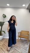 LACİVERT 7256 BLUZ PANTOLON  TAKIM