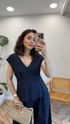 LACİVERT 7256 BLUZ PANTOLON  TAKIM