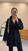 LACİVERT 7507 DENİM TRENÇ