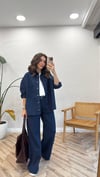 LACİVERT 7556 NAKIŞ DETAY PANTOLON 