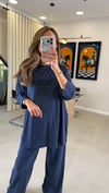LACİVERT 7999 PULLU NAKIŞ DETAY TAKIM 