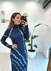 LACİVERT 90163 BATİK ELBİSE