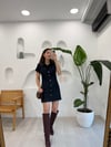 LACİVERT 90905 DÜĞMELİ KISA ELBİSE