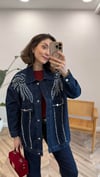 LACİVERT 9191 TAŞLI DENİM CEKET 