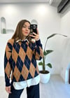 LACİVERT BAKLAVA DESEN HIRKA