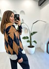 LACİVERT BAKLAVA DESEN HIRKA