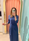 LACİVERT BAMBU ELBİSE 